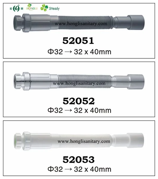 Flexible Hoses for Basin Waste and Sink Waste, Extenible PP Hose